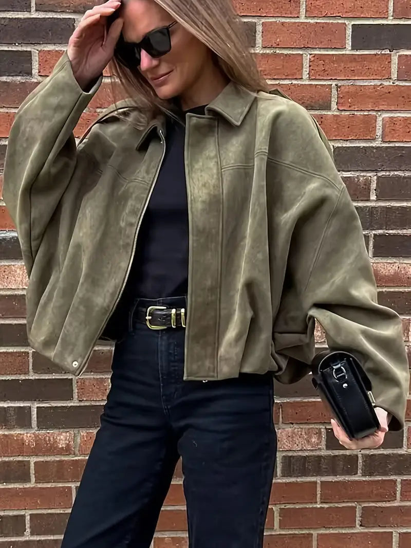 Rebel | Oversized-Jacke aus Wildleder