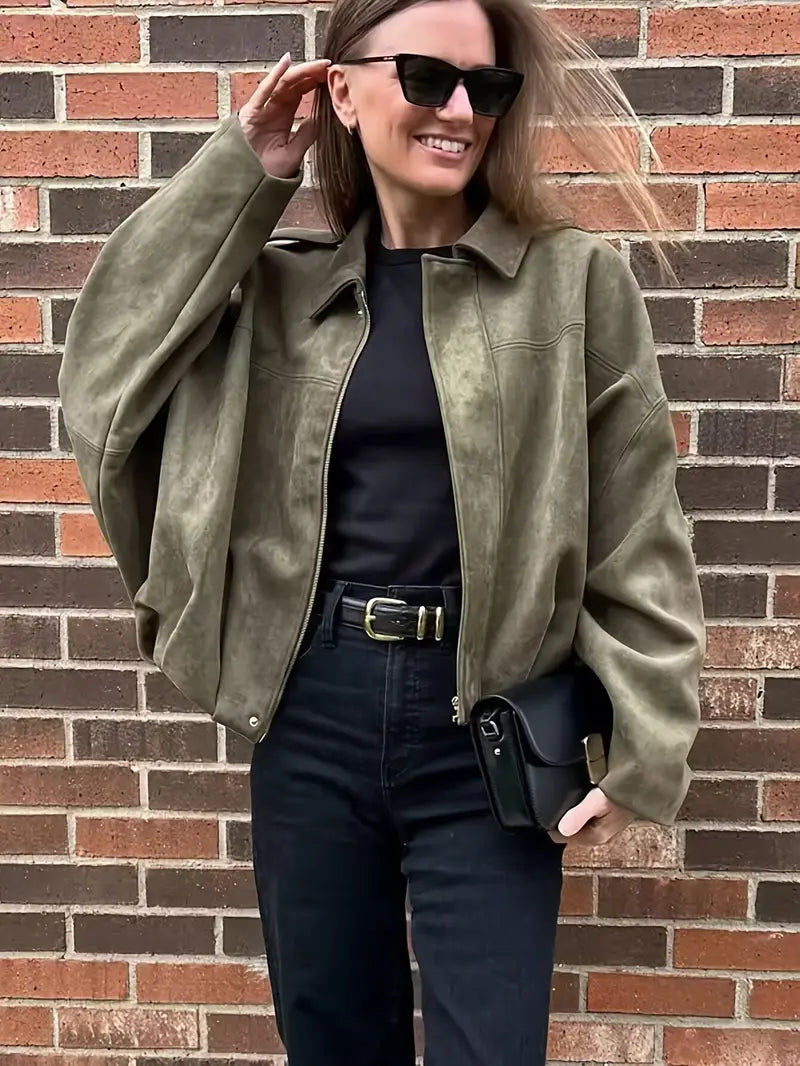 Rebel | Oversized-Jacke aus Wildleder